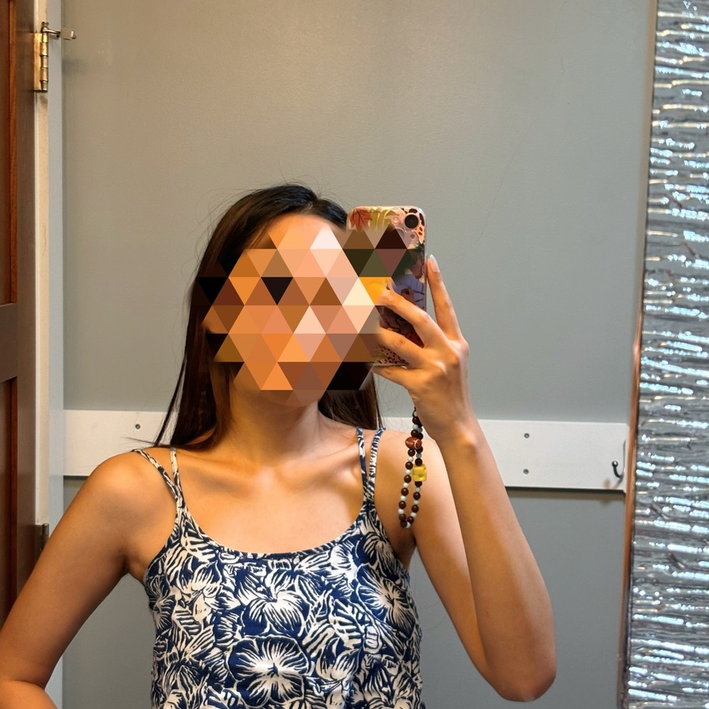 Hollister Blue and White Floral Crop Top